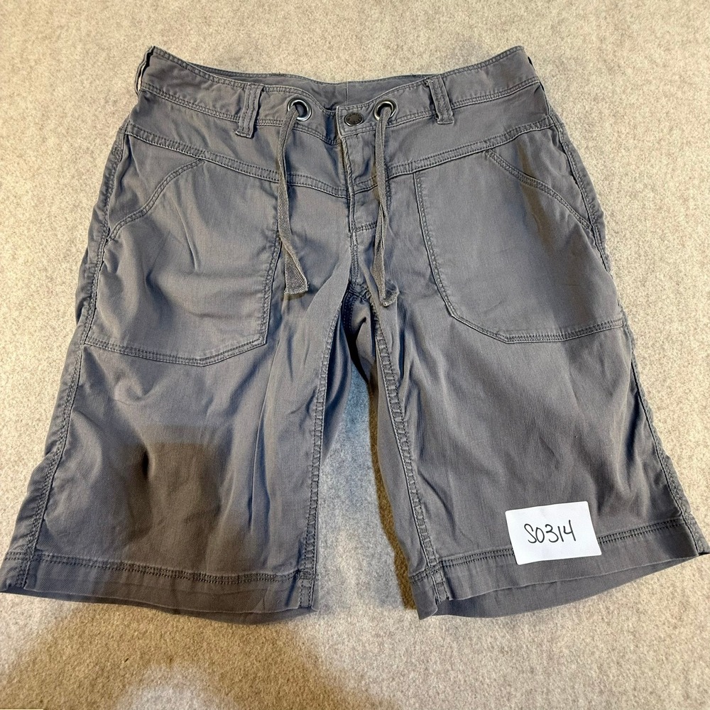 The North Face Womens Gray Hiking Shorts Size 2 Stretch Cotton‎ Drawstring Waist